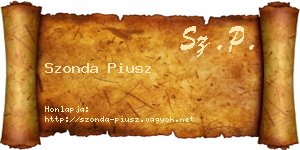 Szonda Piusz névjegykártya
